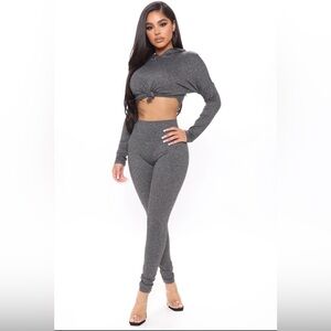 Fashion Nova Charcoal Gray Legging Set